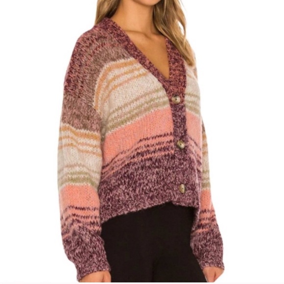 Velvet by Graham & Spencer Sweaters - Pink and purple alpaca wool cropped sweater Velvet by Graham and Spencer size M